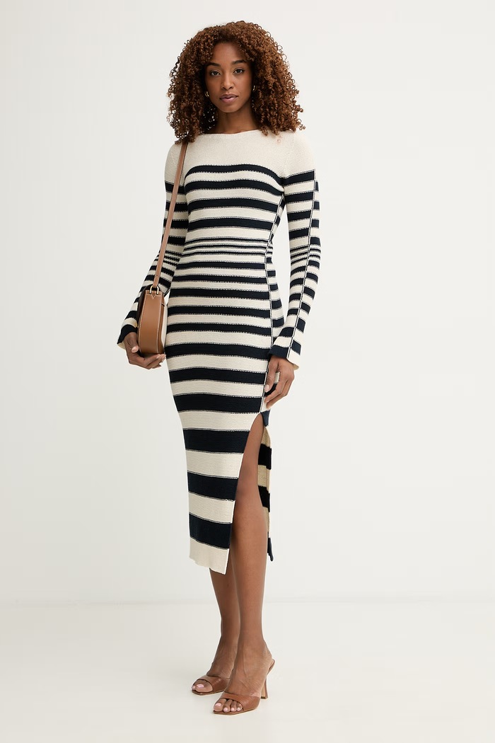 Twinset φόρεμα με βαμβάκι 261TP3222 μπεζ SS26