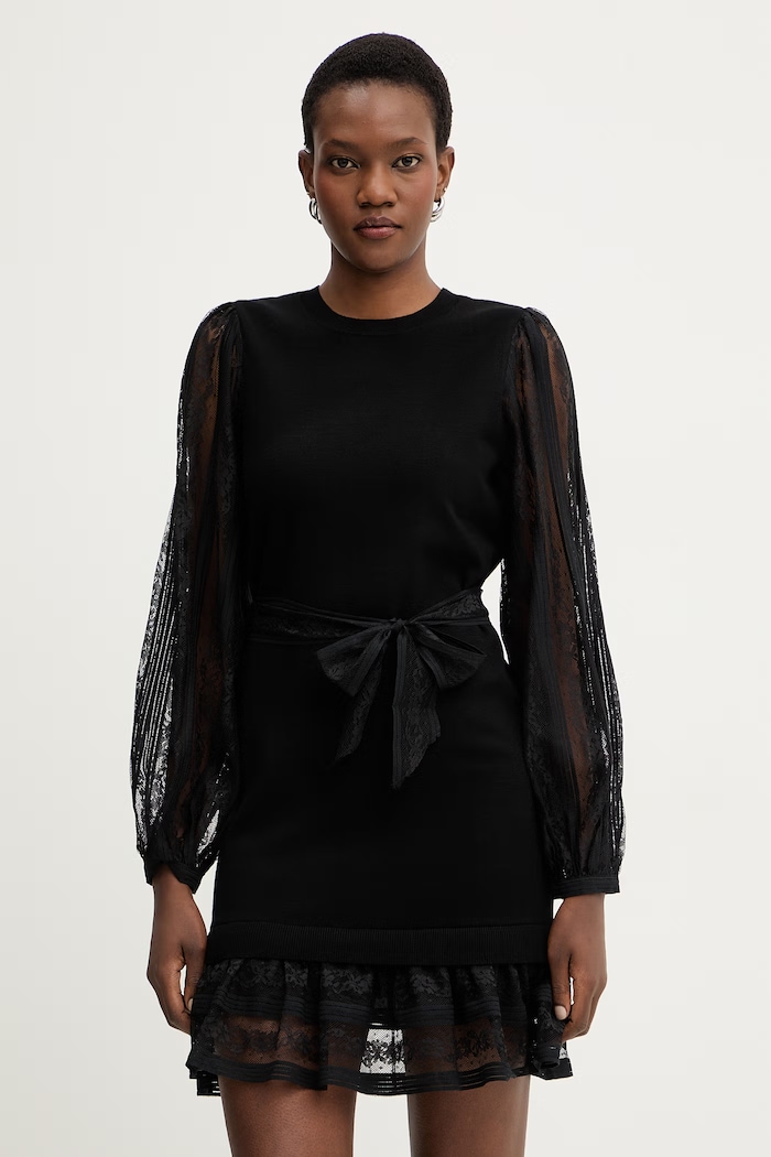 Twinset sukienka z elastanem czarny 261TP3430