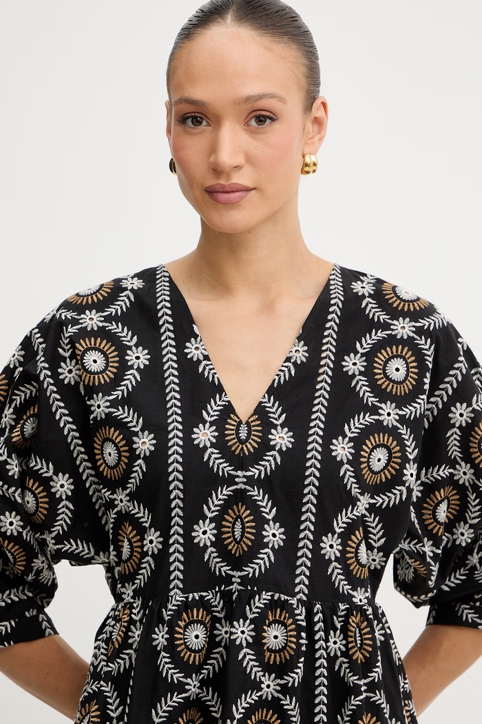 Bavlnené šaty Twinset čierna 261LB2TGG