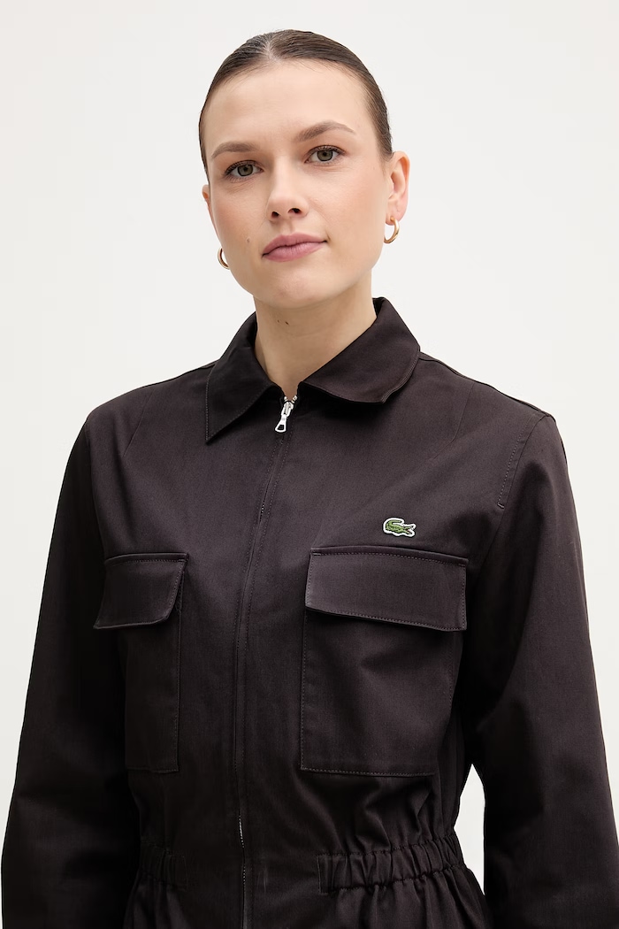 Lacoste salopetă feminină din bumbac cu elastan EF0557 maro