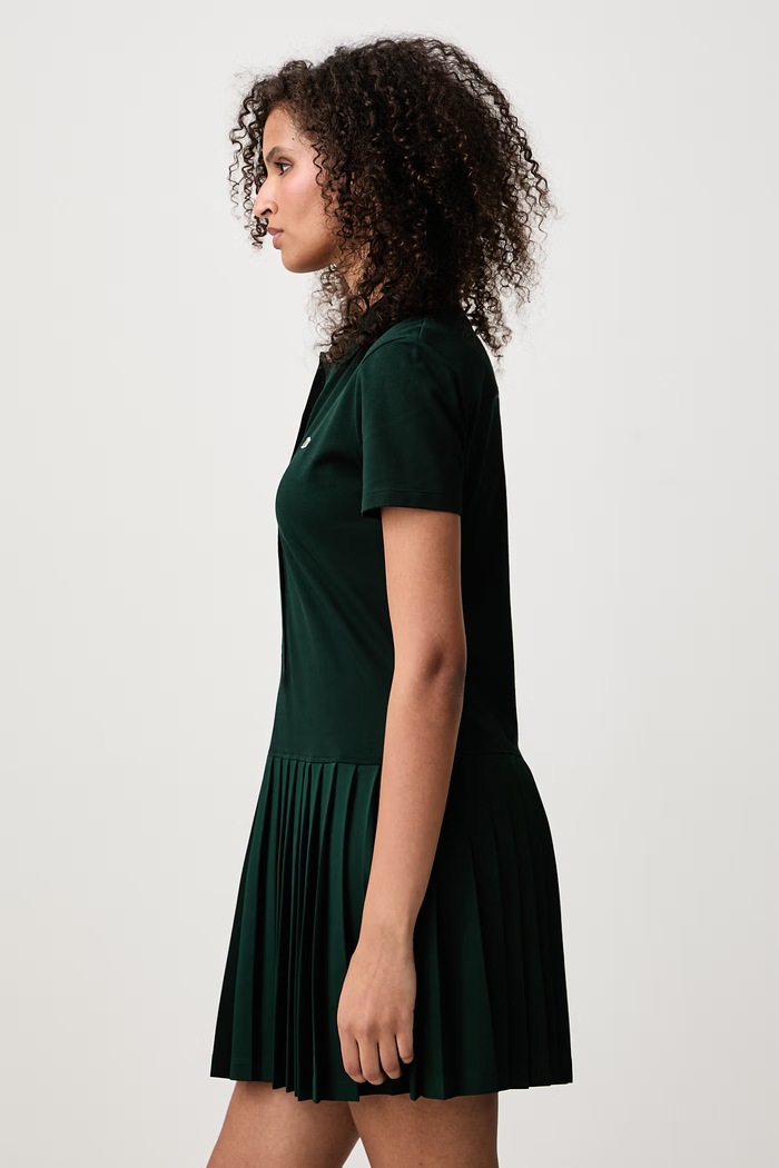 Sukienka z bawełną Lacoste EF1822 zielony