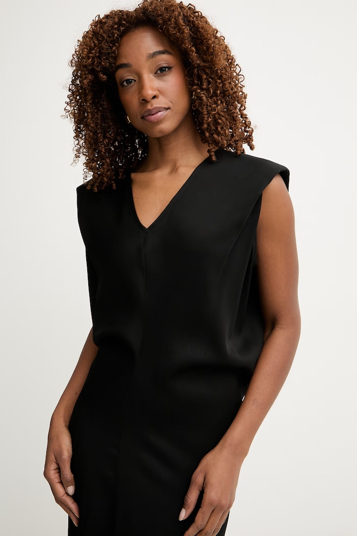 Trussardi sukienka z wiskozy czarny 7491A001815N