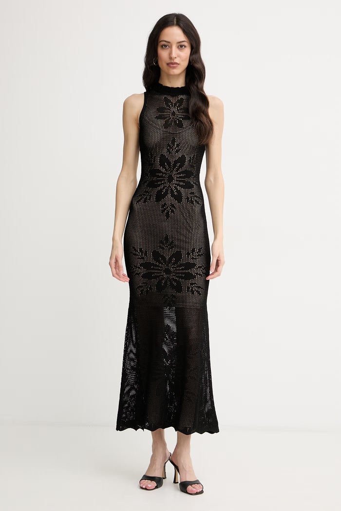 Twinset rochie de vară cu vâscoză negru 261TT3280