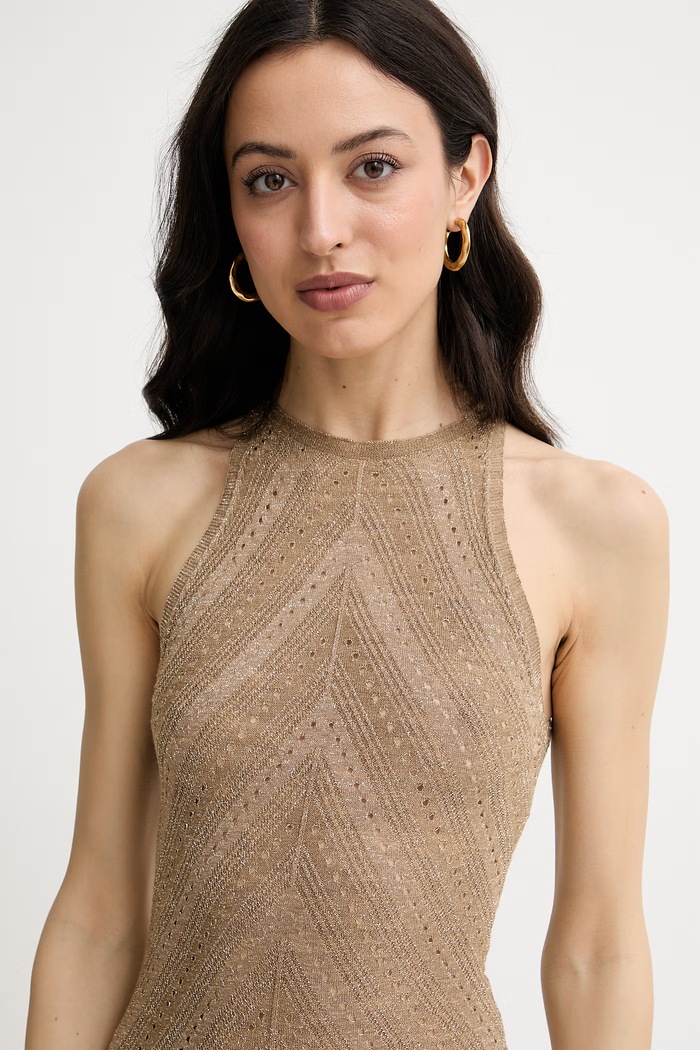 Twinset rochie de vară cu in aur 261TT3213