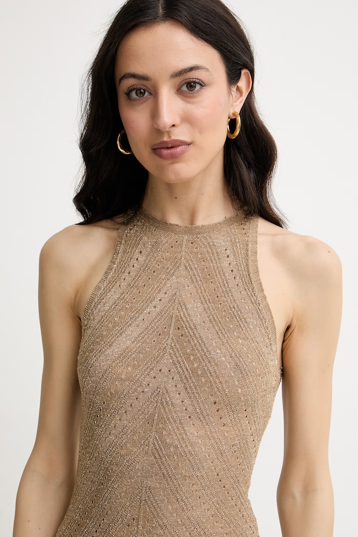 Twinset rochie de vară cu in aur 261TT3213