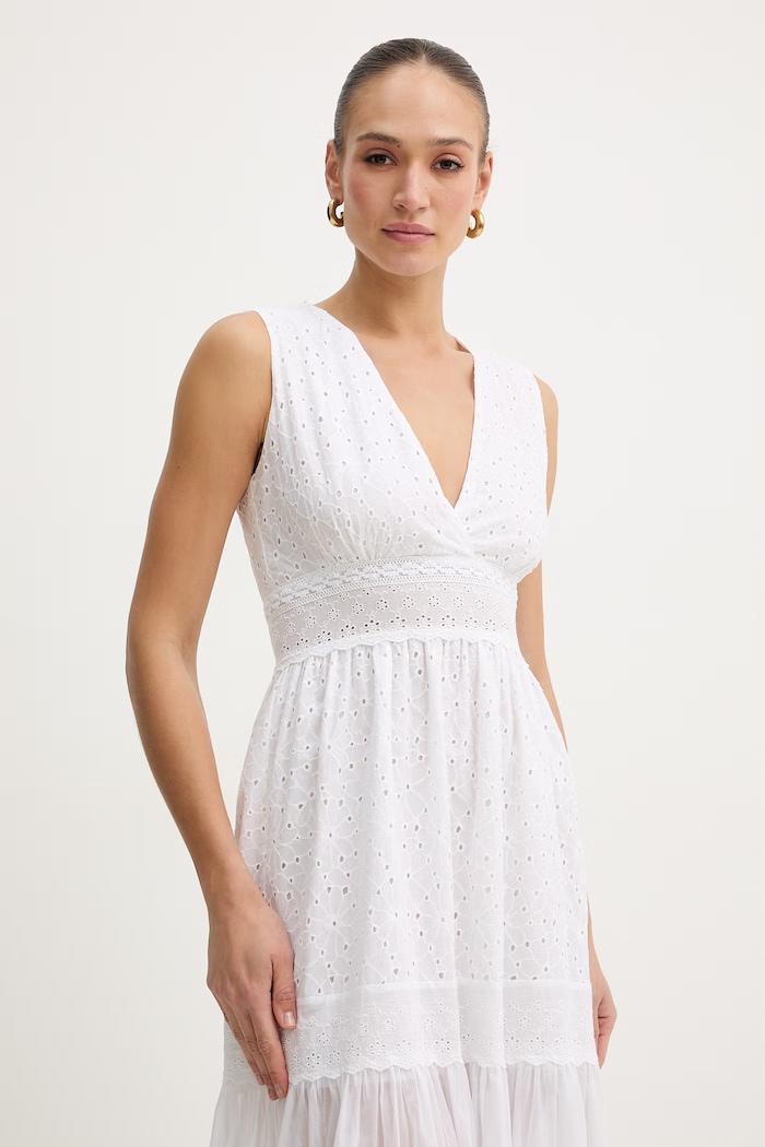 Twinset sukienka letnia bawełniana biały 261TF2110