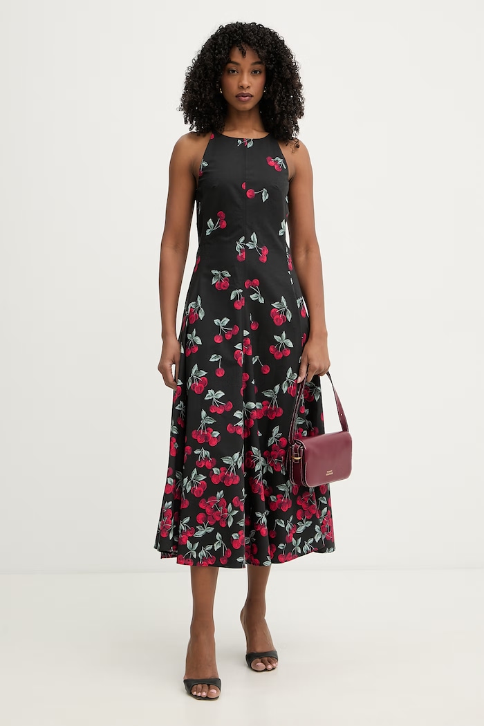 Twinset rochie evazată din bumbac 261TT2591 negru SS26