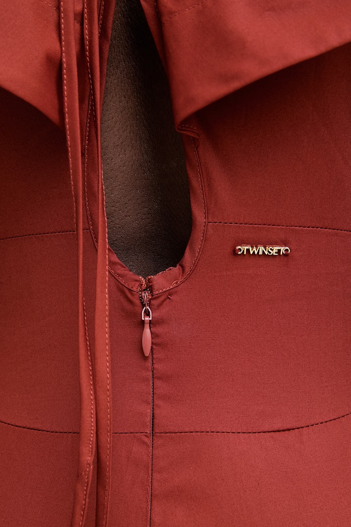 Twinset šaty s rozšíreným strihom bavlnené s elastanom 261TT2212 hnedá