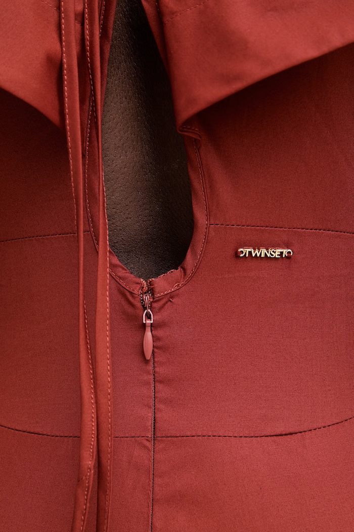Twinset šaty s rozšíreným strihom bavlnené s elastanom 261TT2212 hnedá
