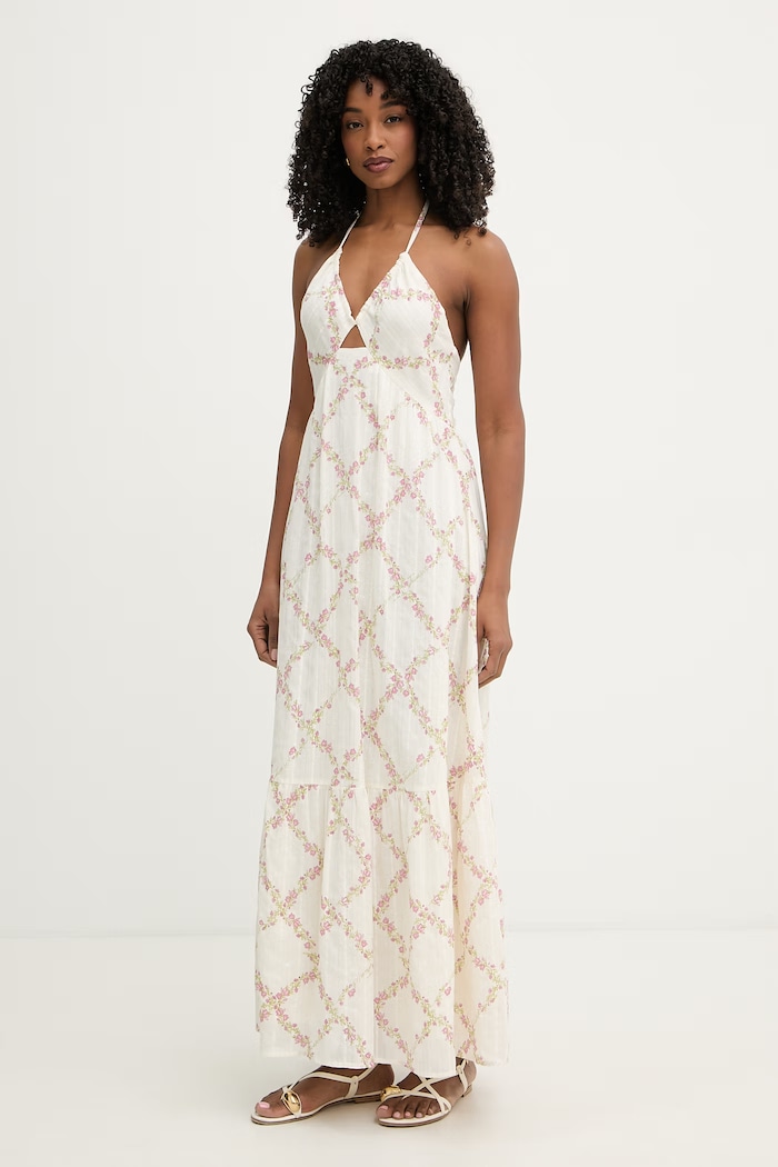 Twinset rochie halter cu bumbac 261TT2611 bej SS26