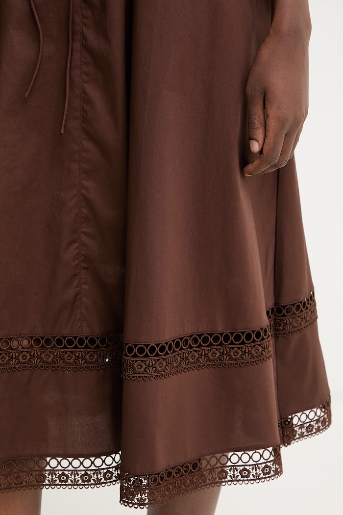 Twinset letné šaty bavlnené s elastanom 261TT2250 hnedá