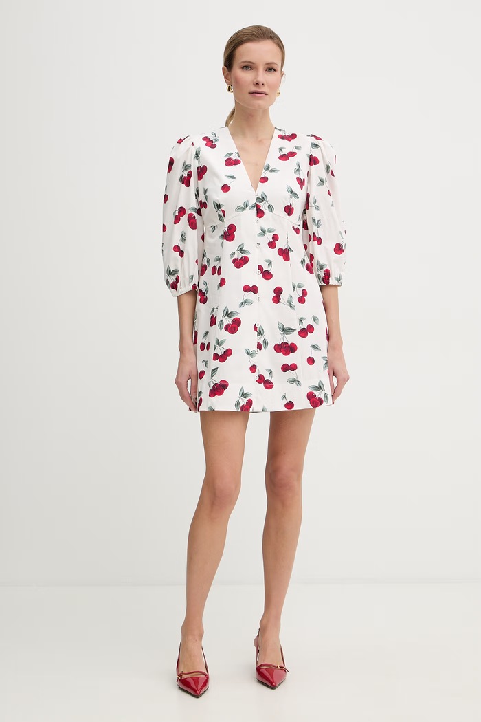 Twinset bavlnené šaty v empírovom štýle 261TT2592 biela SS26