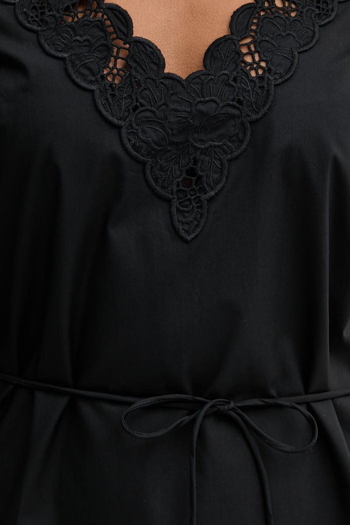 Twinset rochie evazată din bumbac 261TT2033 negru