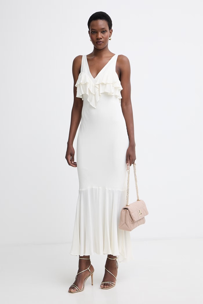 Twinset letné šaty z viskózy 261TT2070 béžová SS26