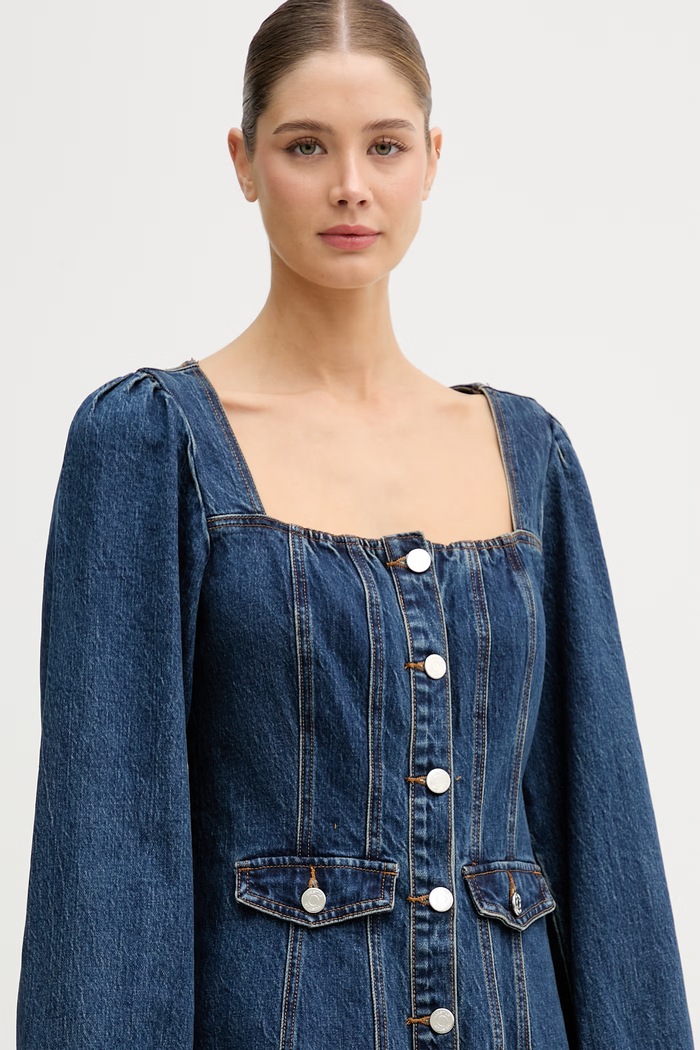 Gestuz rochie de denim bleumarin 10911019