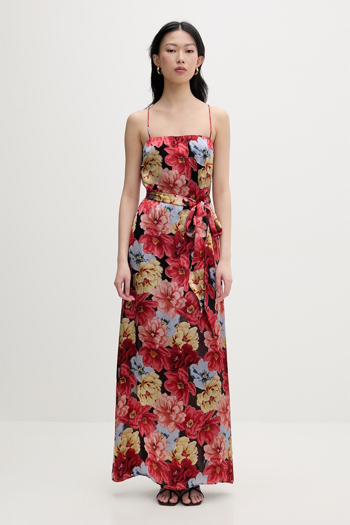 Gestuz vestito con seta rosso 10911030