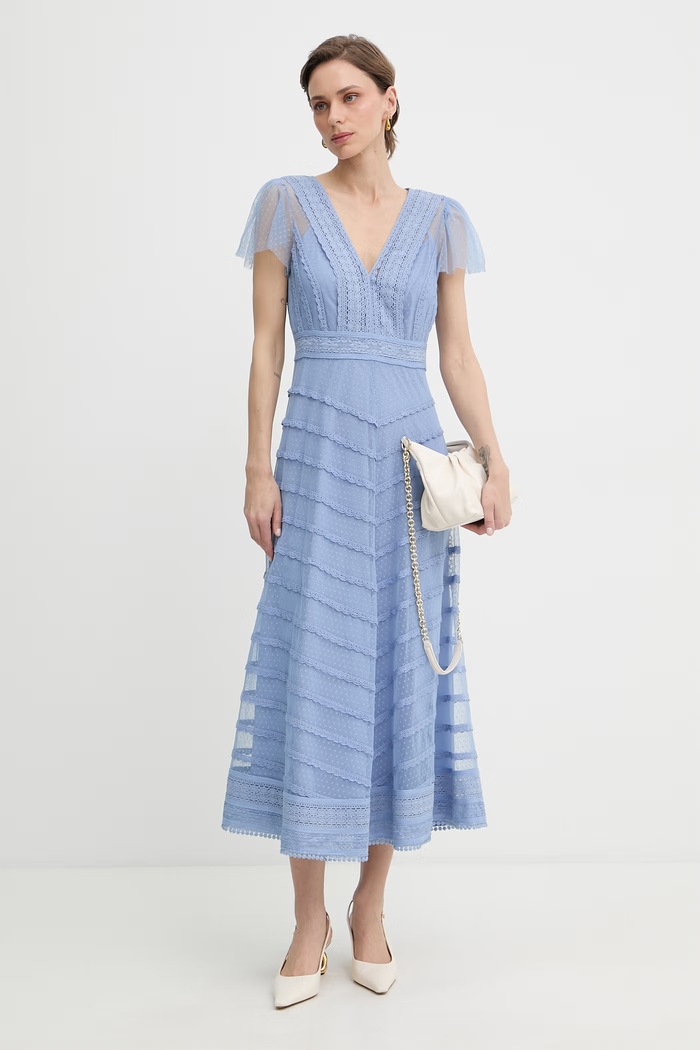 Luisa Spagnoli rochie bumbac Prontezza 542922 albastru SS26
