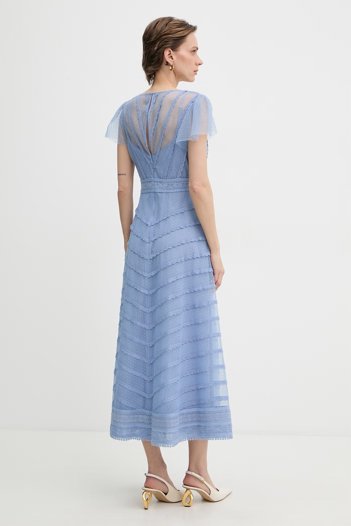 Îmbrăcăminte Luisa Spagnoli rochie bumbac Prontezza 542922 albastru