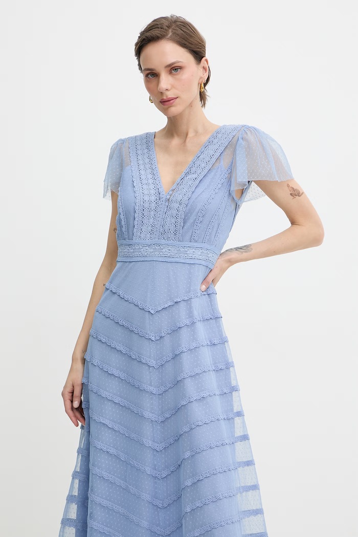 Luisa Spagnoli rochie bumbac Prontezza albastru 542922