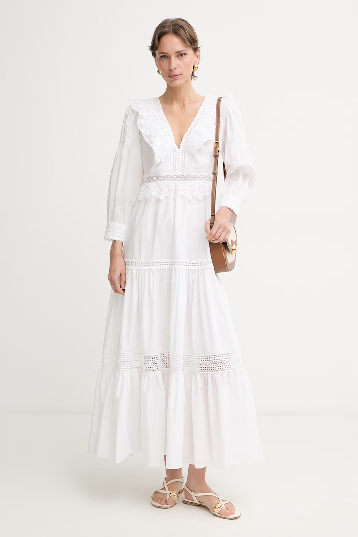 Luisa Spagnoli rochie din bumbac Processo 543230 bej SS26