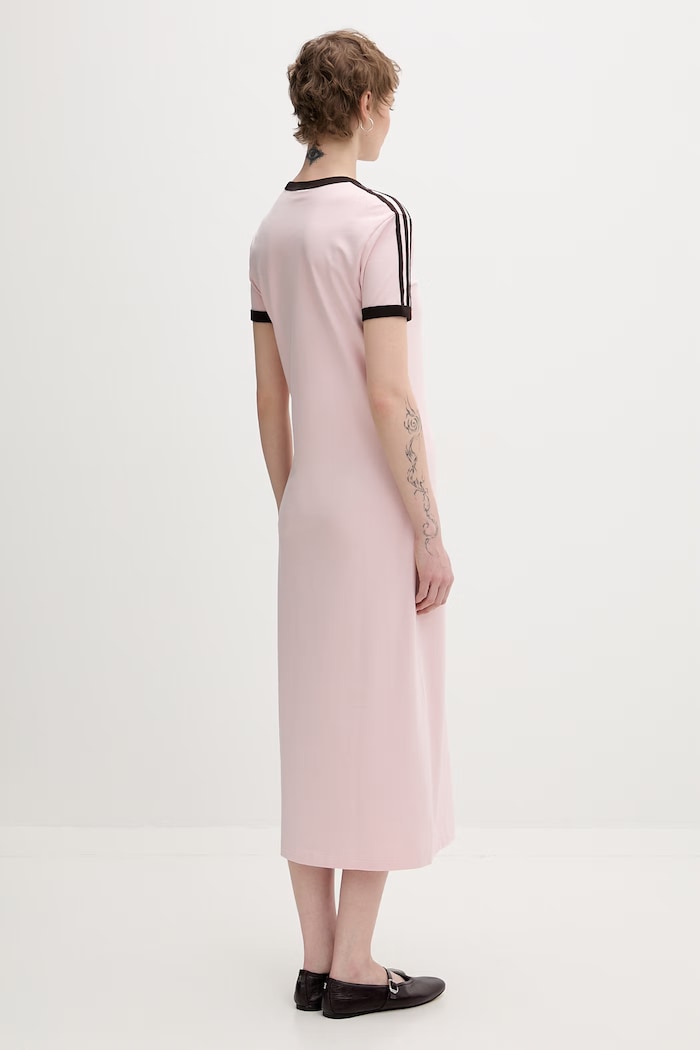 adidas Originals šaty bavlnené s elastanom KC9014 ružová SS26