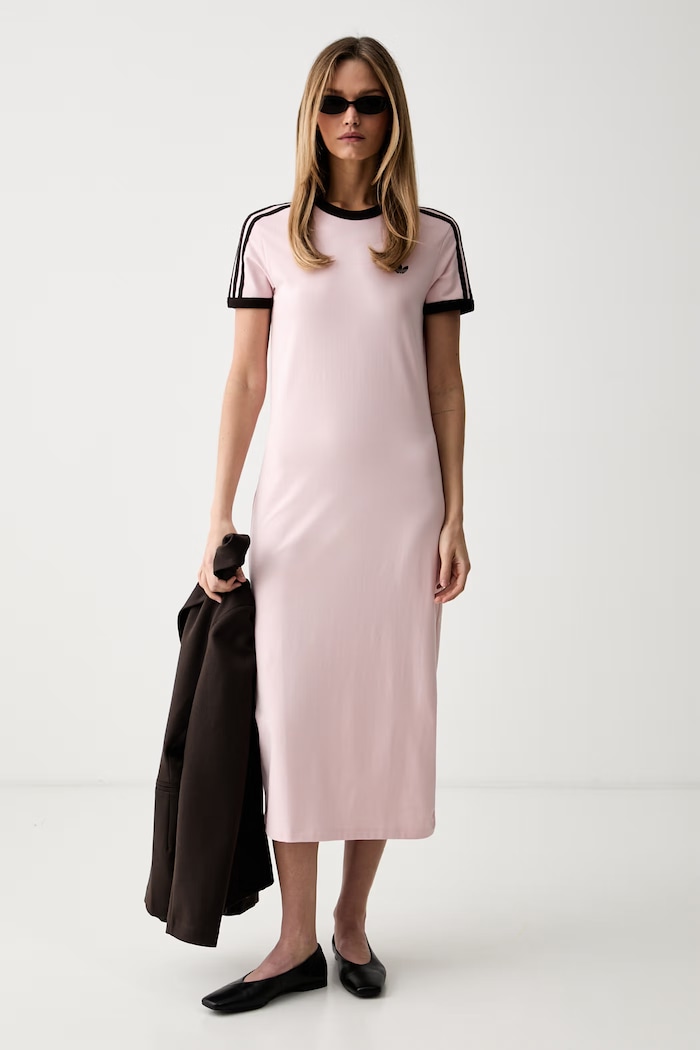 adidas Originals rochie bumbac cu elastan KC9014 roz SS26