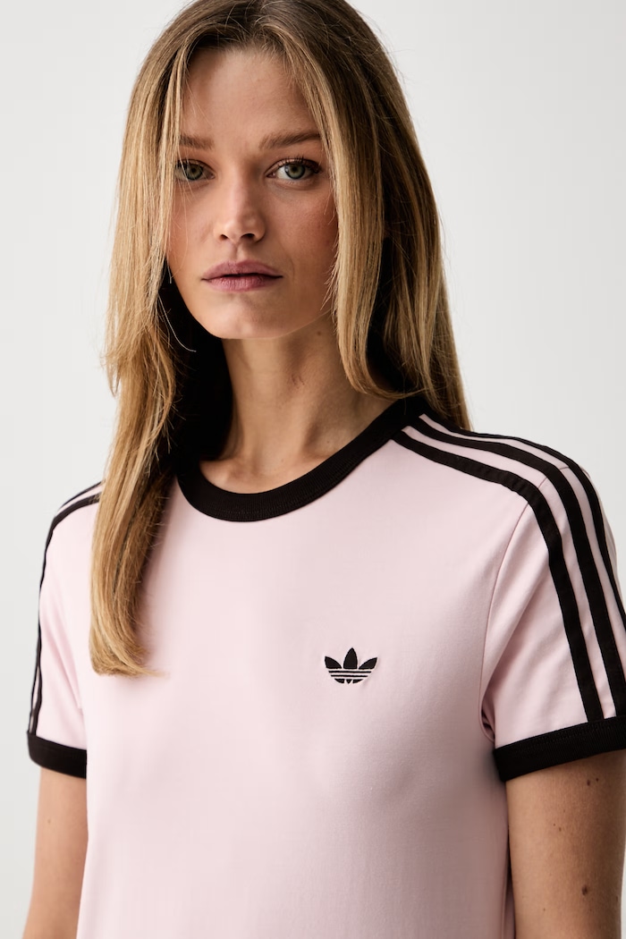 adidas Originals rochie bumbac cu elastan roz KC9014