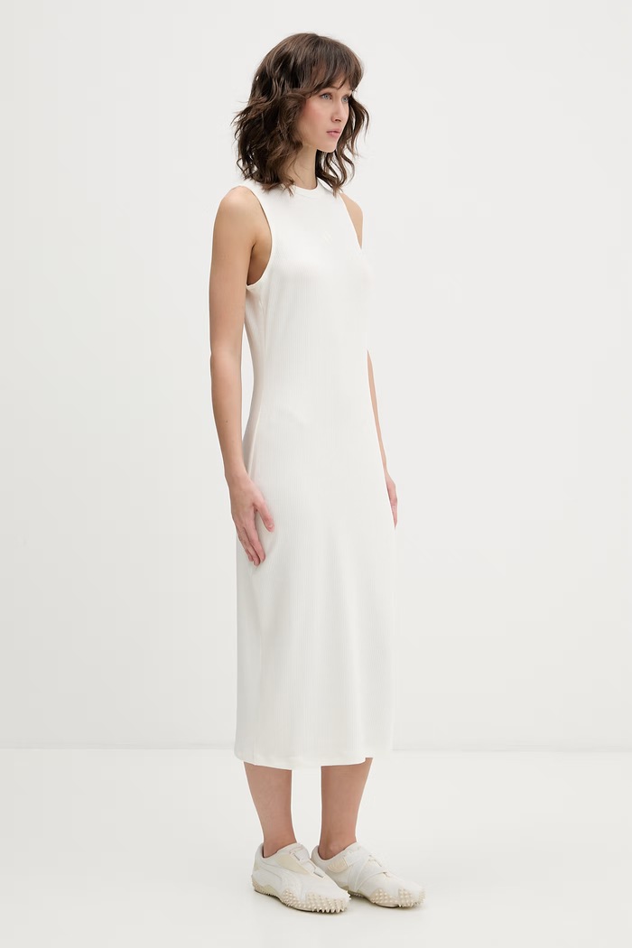 adidas rochie cu bumbac KD6587 bej SS26