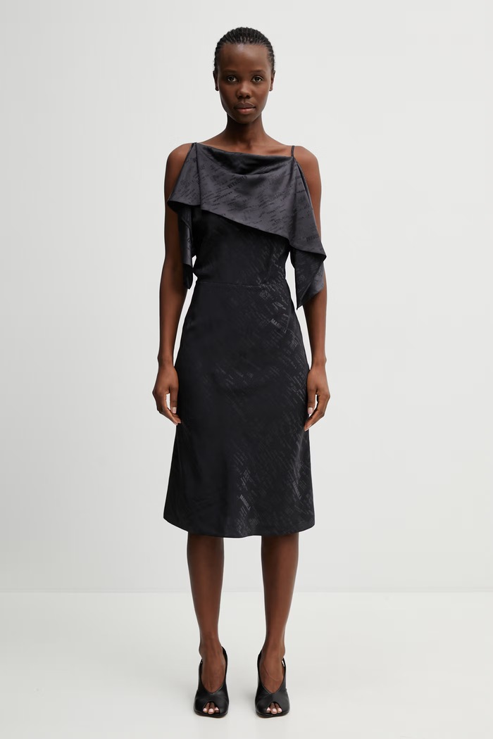 MM6 Maison Margiela sukienka asymetryczna czarny S52DD0082.M35737.002J
