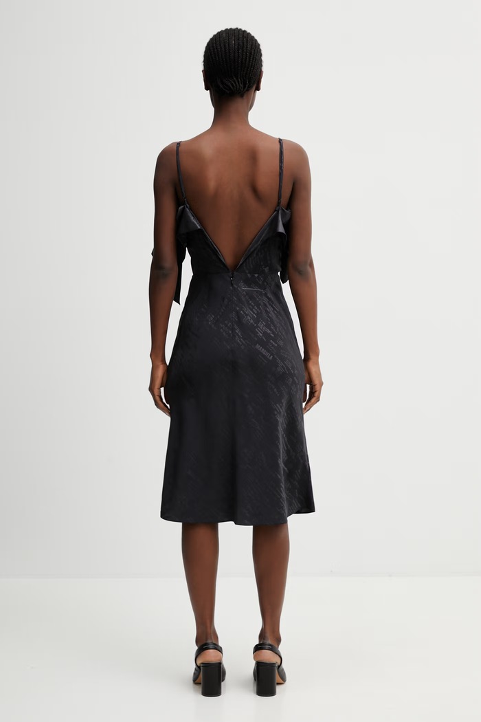 Odzież MM6 Maison Margiela sukienka asymetryczna S52DD0082.M35737.002J czarny