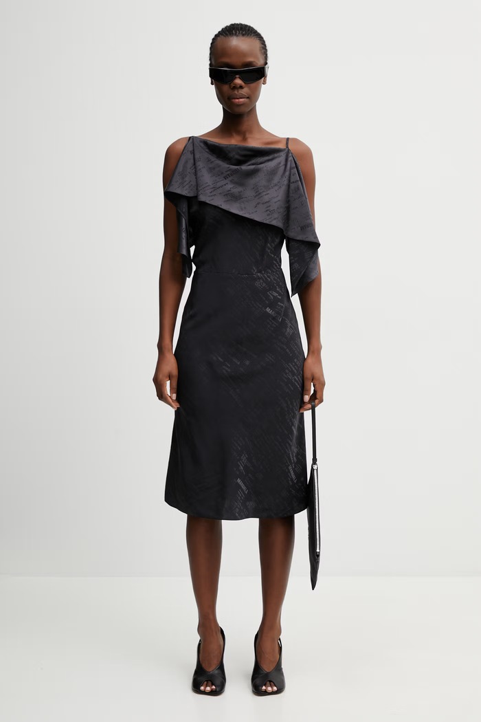 MM6 Maison Margiela sukienka asymetryczna S52DD0082.M35737.002J czarny
