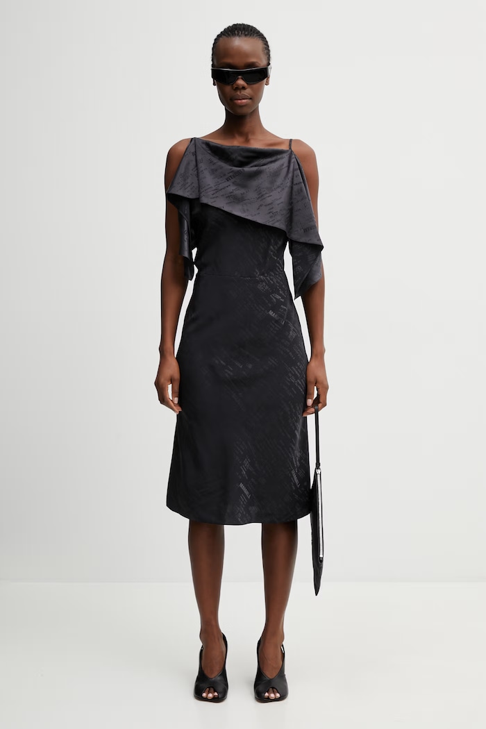 MM6 Maison Margiela sukienka asymetryczna S52DD0082.M35737.002J czarny