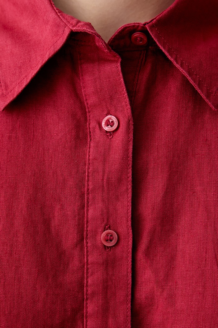 United Colors of Benetton sukienka letnia lniana 4AGHDV0C6 czerwony