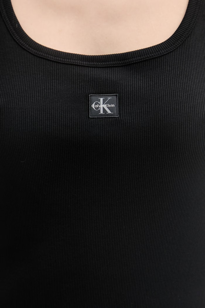 Calvin Klein Jeans šaty bavlnené s elastanom LV047F257G čierna