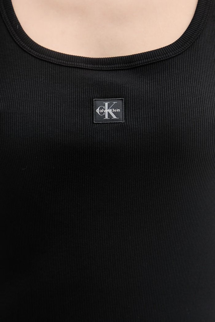 Calvin Klein Jeans šaty bavlnené s elastanom LV047F257G čierna