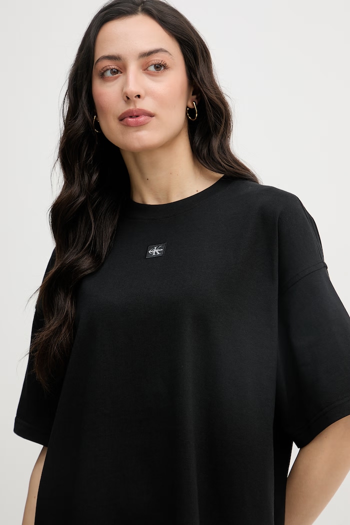 Calvin Klein Jeans šaty bavlnené čierna LV047F228G