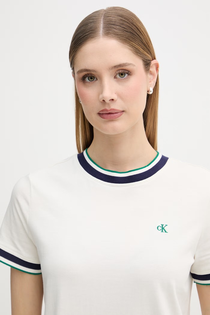 Calvin Klein Jeans šaty bavlnené béžová LV047F248G
