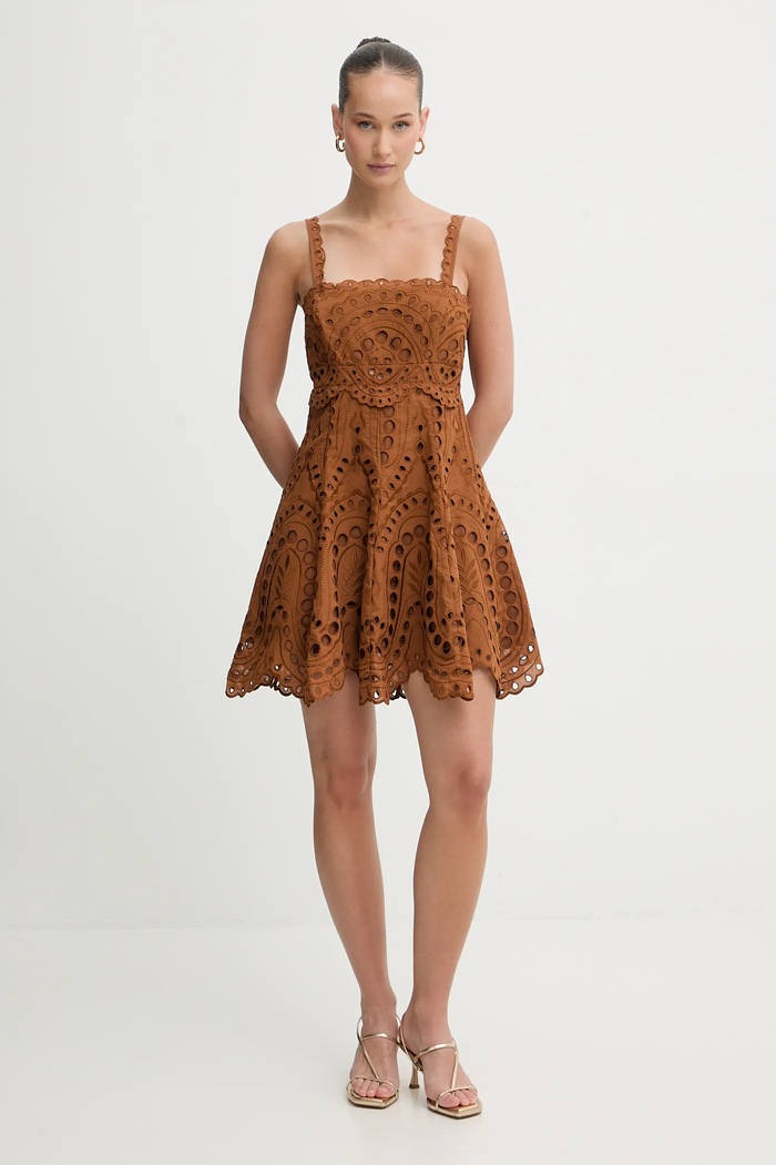 Φόρεμα Charo Ruiz Ibiza Zeph 263603 καφέ SS26