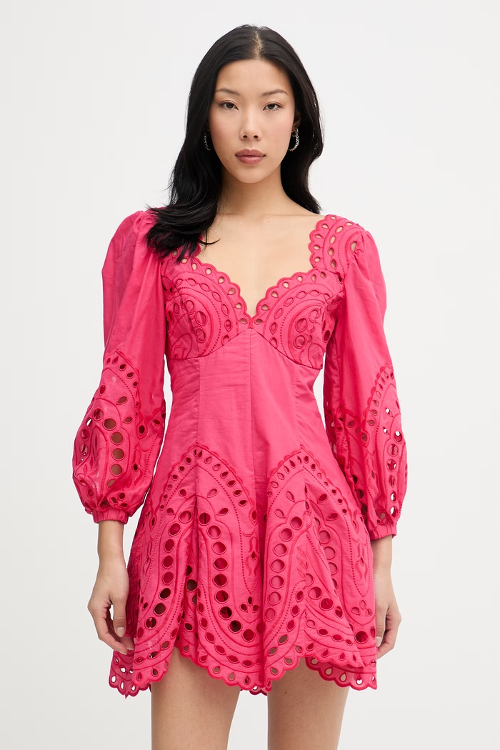 Charo Ruiz Ibiza rochie cu bumbac Esmare roz 263605