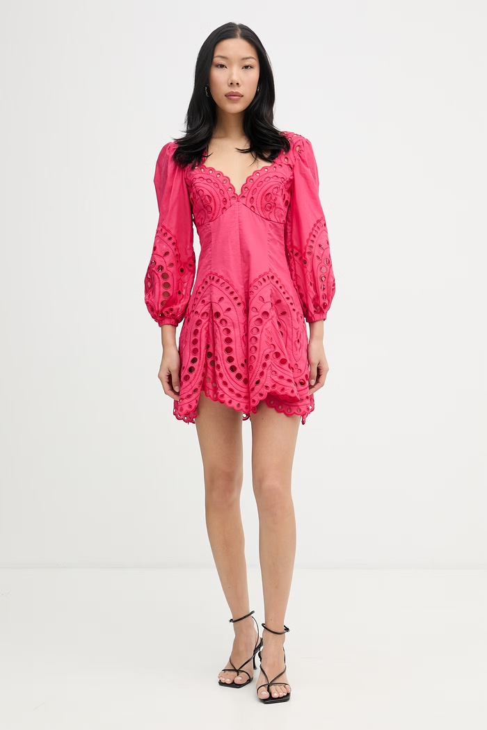 Charo Ruiz Ibiza rochie cu bumbac Esmare 263605 roz SS26