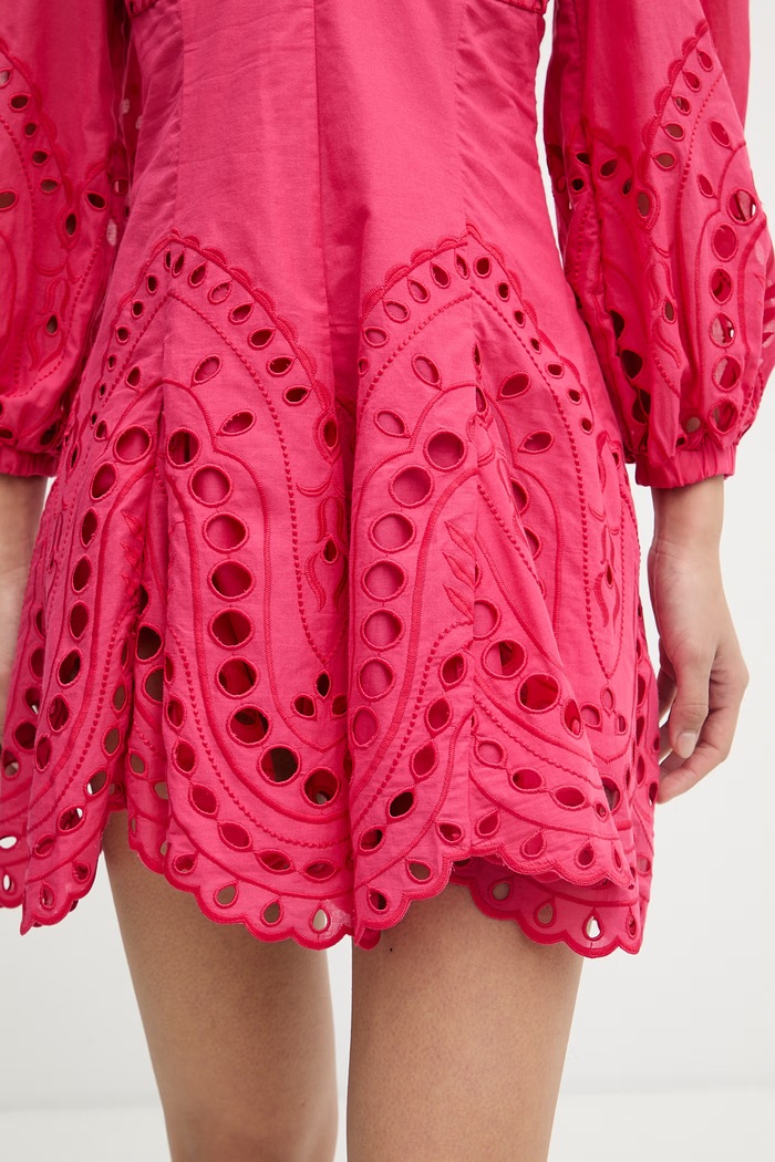Charo Ruiz Ibiza rochie cu bumbac Esmare 263605 roz