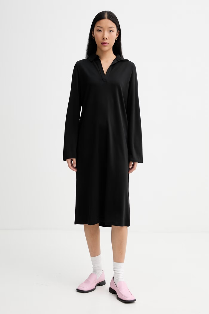 Marc O'Polo rochie cu vâscoză negru 5000013103