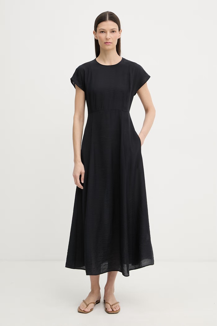 Marc O'Polo rochie de vară cu vâscoză bleumarin 5000013225