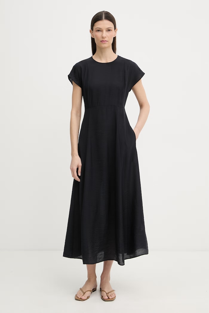 Marc O'Polo rochie de vară cu vâscoză bleumarin 5000013225
