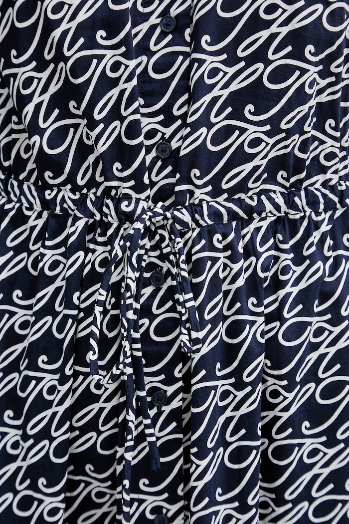 Tommy Hilfiger košeľové šaty s hodvábom SUMMER WW0WW49551 tmavomodrá