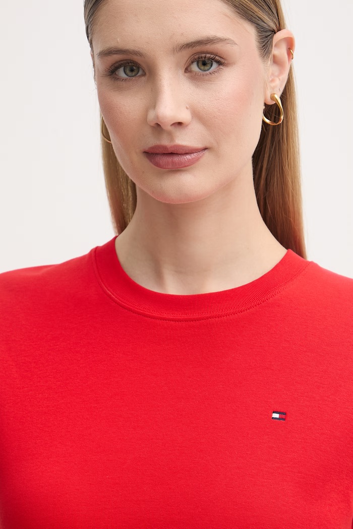 Tommy Hilfiger šaty bavlnené červená WW0WW51148