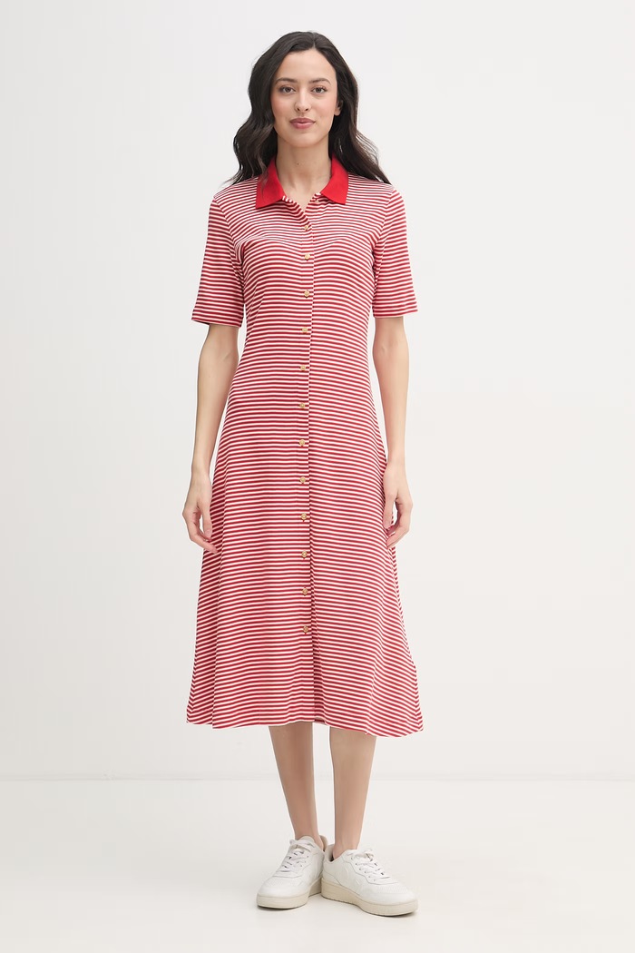 Tommy Hilfiger šaty bavlnené červená WW0WW48776