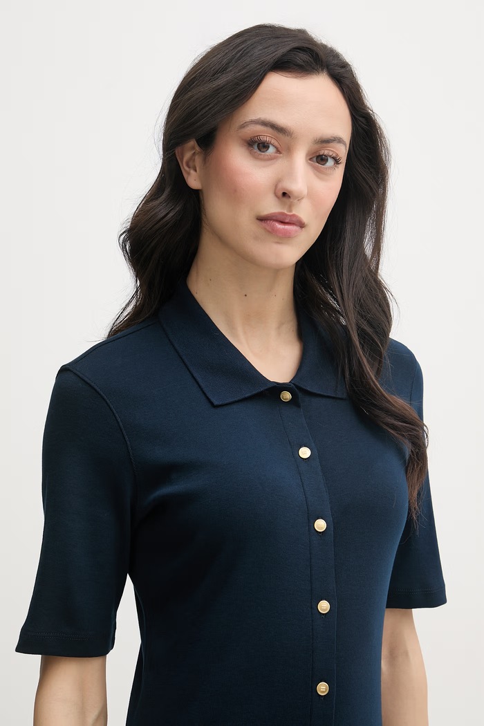 Tommy Hilfiger šaty bavlnené tmavomodrá WW0WW48776
