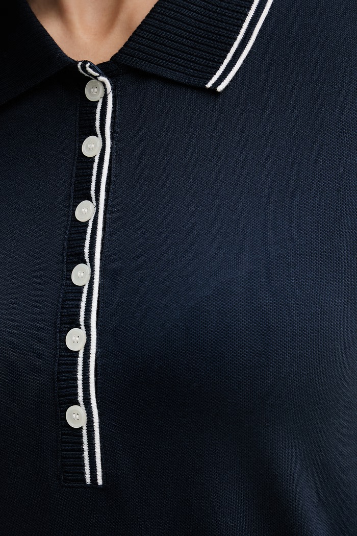 Tommy Hilfiger skladané šaty s bavlnou WW0WW49621 tmavomodrá