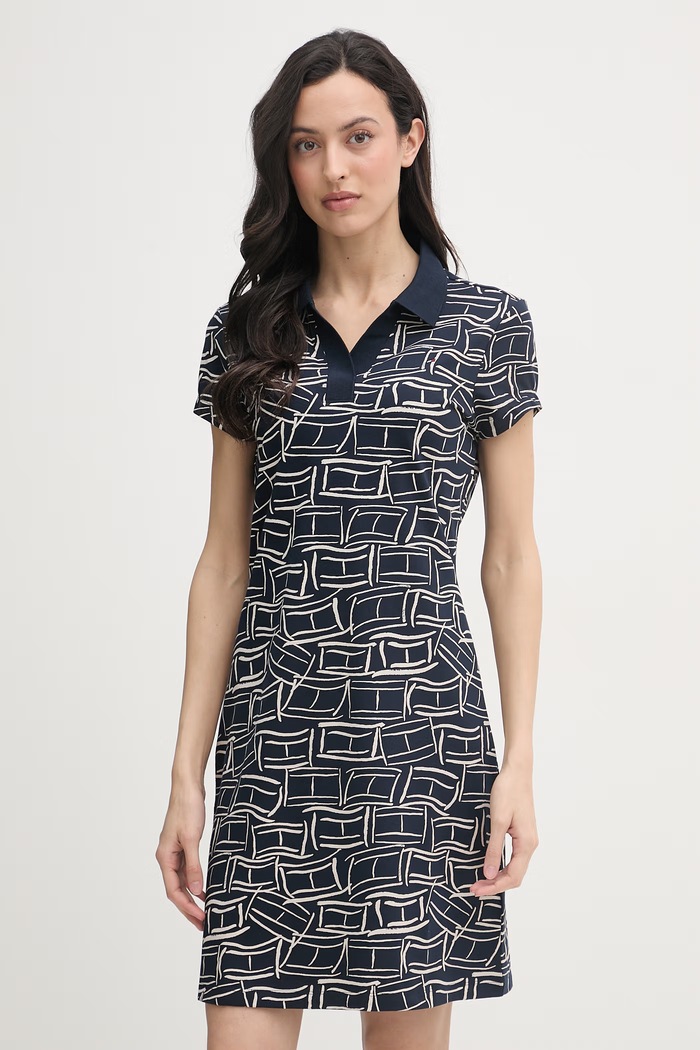 Tommy Hilfiger šaty s rozšíreným strihom tmavomodrá WW0WW49719